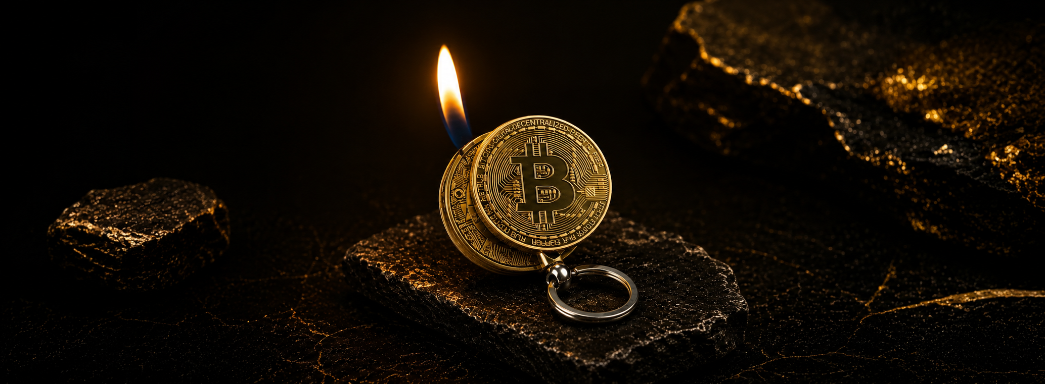 Premium Gold bitcoin Lighter Banner
