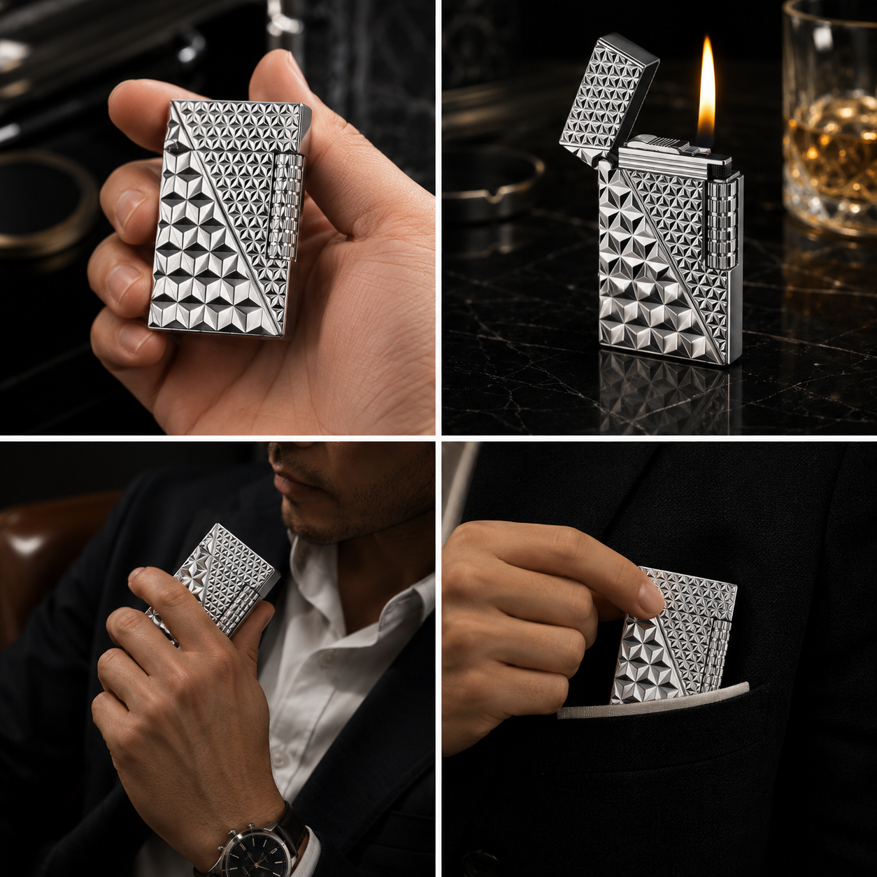 Diamond-Cut Silver
 Sanji   Lighter