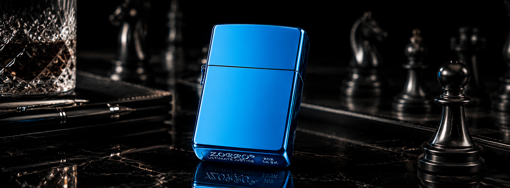 Premium Blue Zorro Lighter Banner