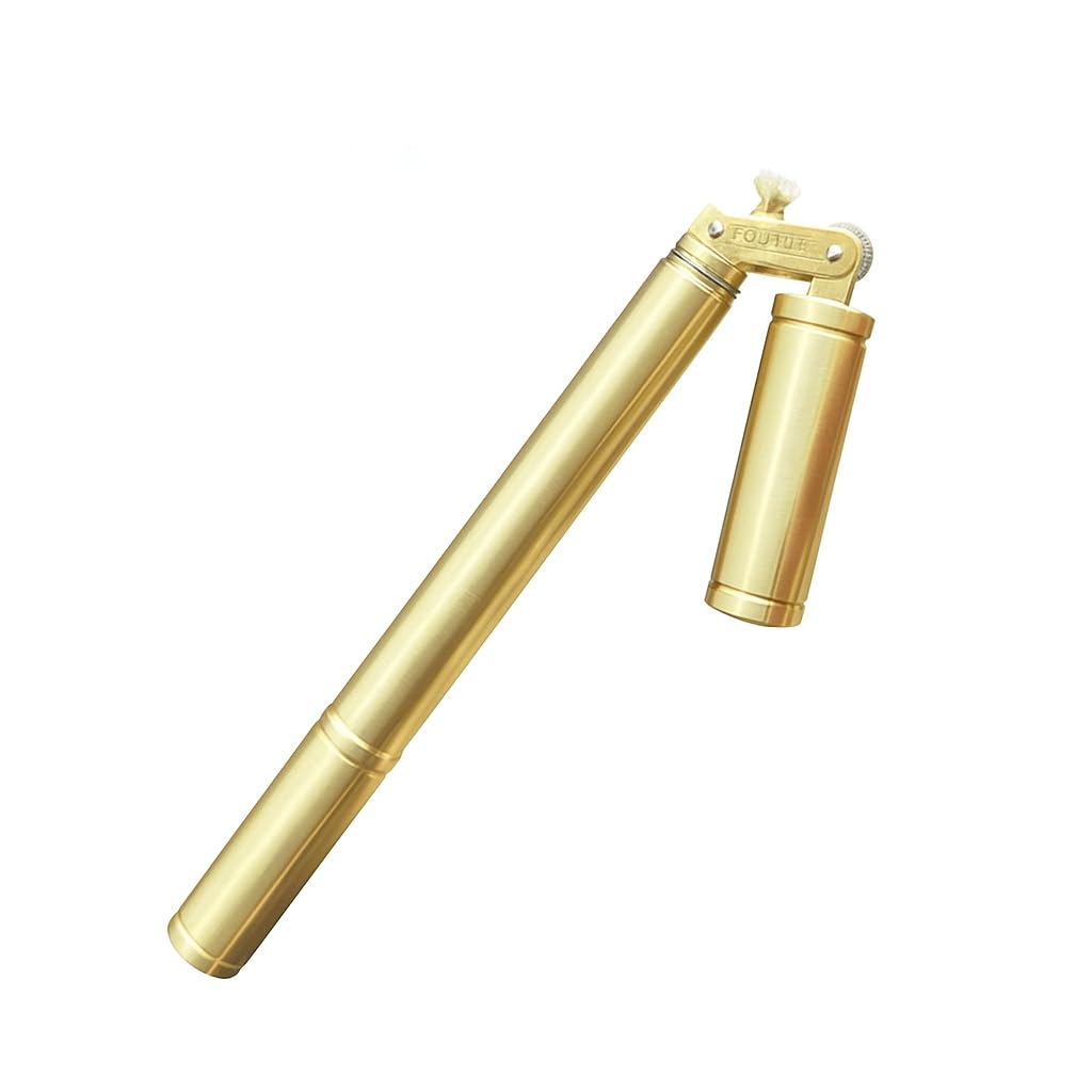 Smoke King Kerosene Lighter Brass Gold Nunchaku Style, Dual Tank, Retro Bamboo Design with 360 Rotation