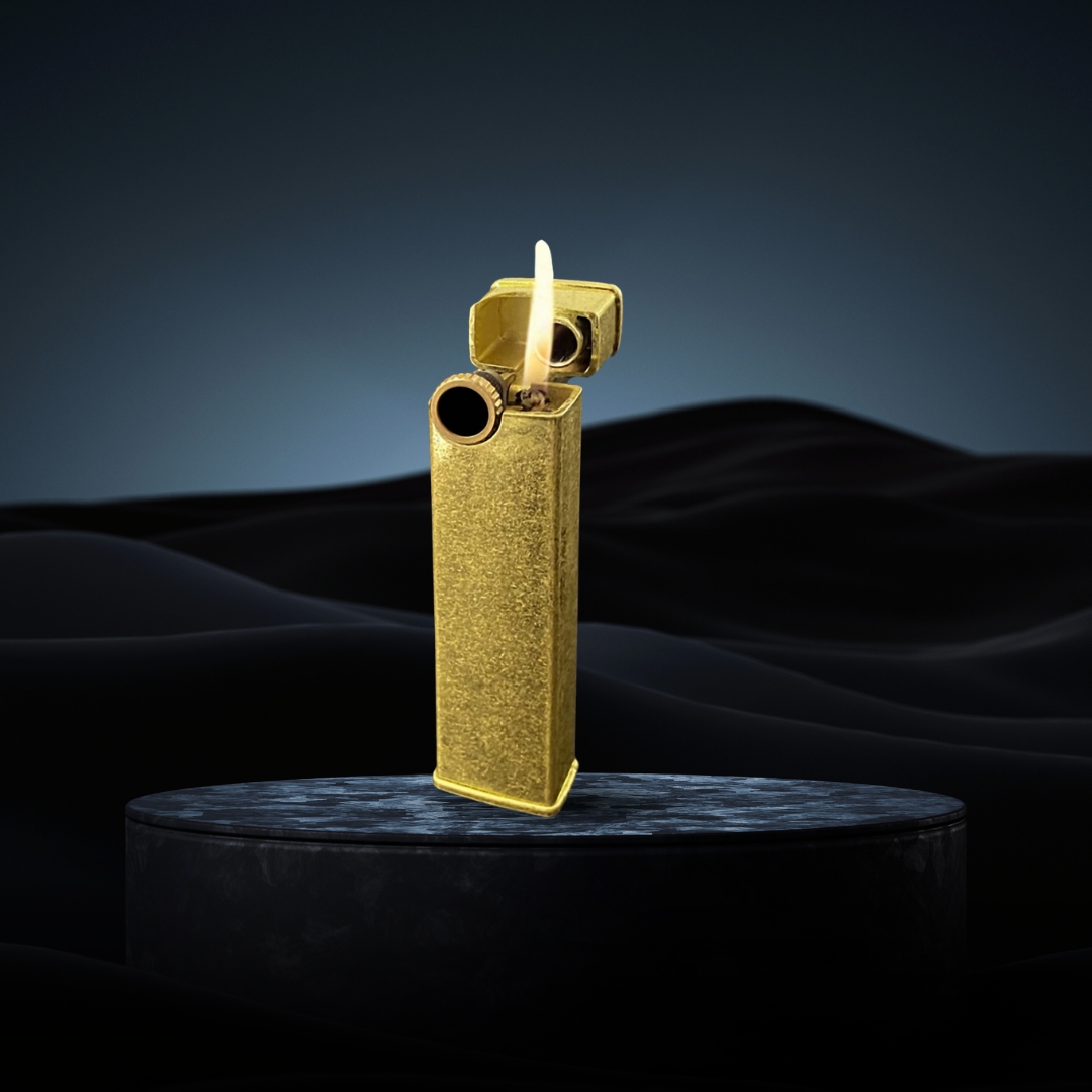 Smoke King Vintage Wheel Kerosene Lighter, Windproof, Pocket-Size, Antique Style Gift Box Included