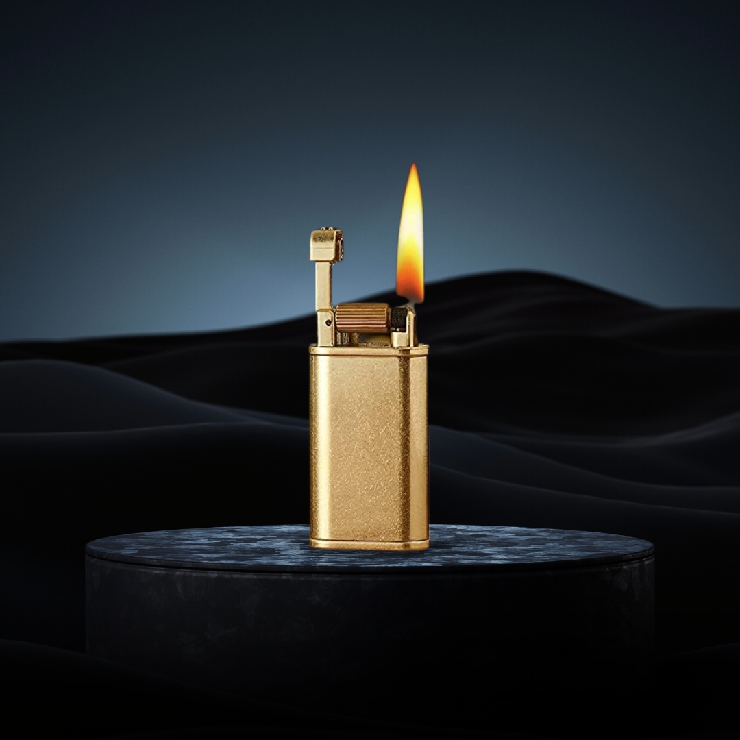 Vintage Brass Kerosene Lighter Lift Arm Retro Design, Covered Windproof Flame, Antique Style Lighter for Men (Bronze)