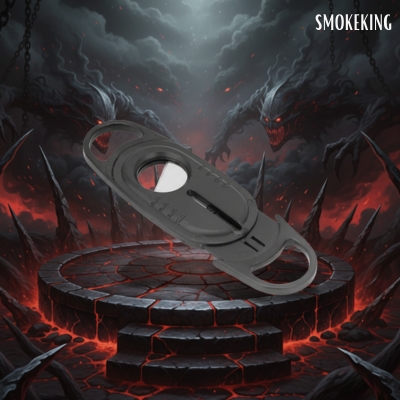 Smoke King Single-Edged – Precision Cutter with Single Blades, Pocket Size Portable Tool for Neat Cutting – Classic Black Finish