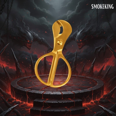 Smoke King Gold Stainless Steel cutter Scissors Style – Double Blade Cutter with Round Handle, Precision Straight Cut Tool – Luxury Portable Accessory for Men