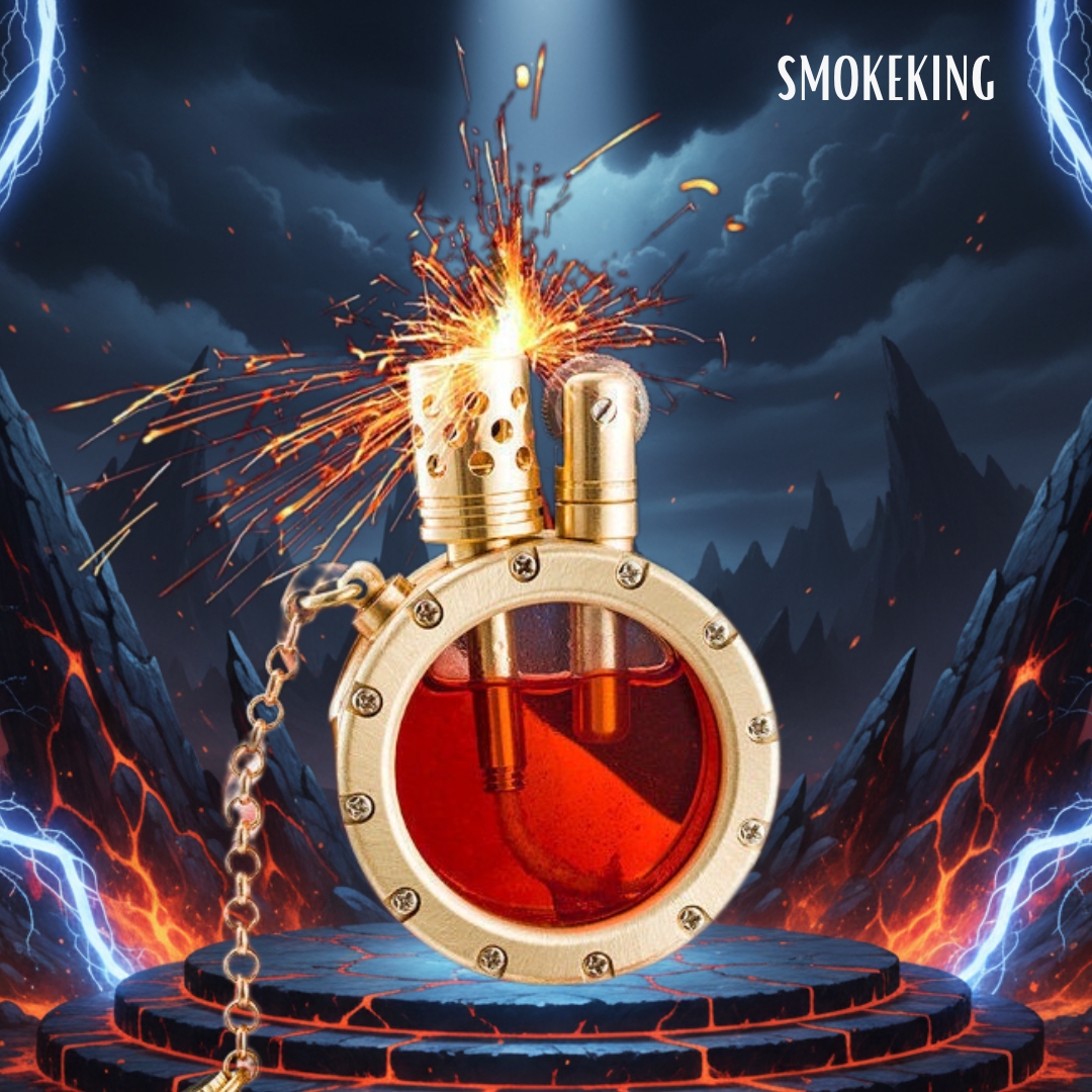 Smoke King Gold Transparent Ring Lighter Pocket Lighter (Gold)
