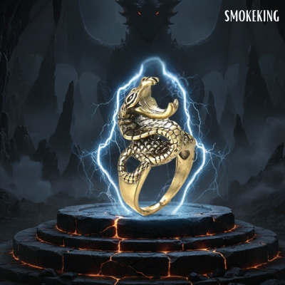 Smoke King Brown Snake Finger Cigarette Holder Ring | Adjustable Vintage Blunt Holder | Hands-Free Metal Smoking Ring | Fits 8mm Cigarettes | Gift for Smokers