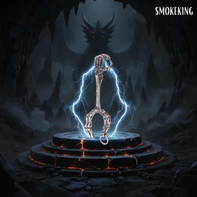 Smokeking Skull Hand Cigarette Ring, Finger Clip Cigarette Holder Fashionable And Versatile Ring Holder for Trendy People, Creative Gifts, Simple Ring (Gold) animation