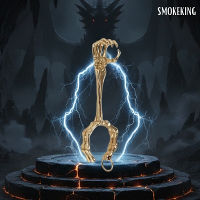 Smokeking Skull Hand Cigarette Ring, Finger Clip Cigarette Holder Fashionable And Versatile Ring Holder for Trendy People, Creative Gifts, Simple Ring (Gold)