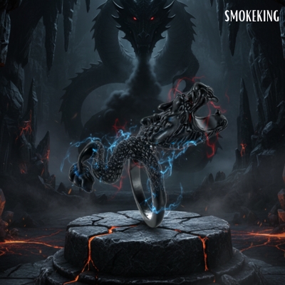 Smoke King Black Dragon Cigarette Holder Ring | Retro Adjustable Finger Clip | Hands-Free Smoking Accessory for Men | Stylish Gift