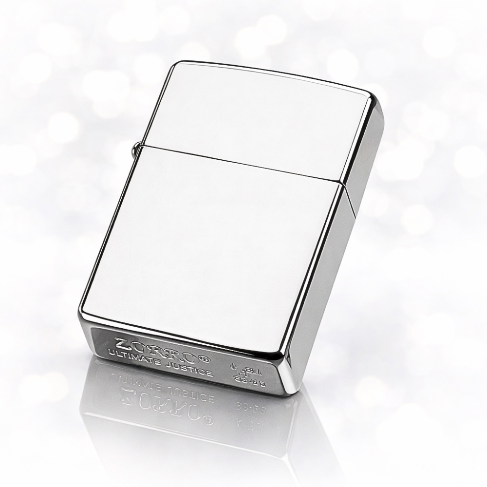 Smoke King Chrome Plated Metal Cigarette Lighter | Zorro Windproof Refillable Kerosene Oil Lighter | Luxury Gift for Men & Women (Fuel Not Included)