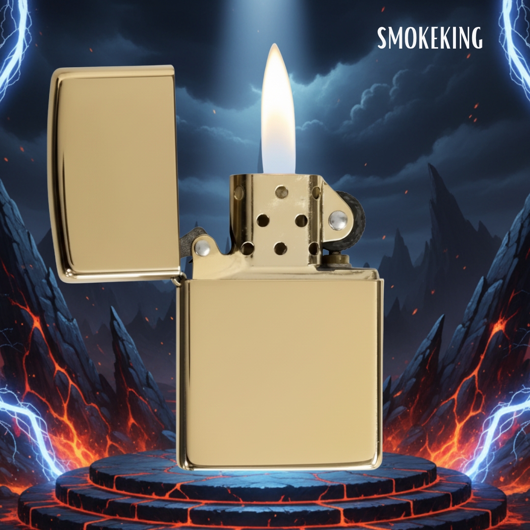 Smoke King Windproof Classic Kerosene Lighter | Zorro Gold Refillable Cigarette & Cigar Lighter | Men’s Gift (Fuel Not Included)