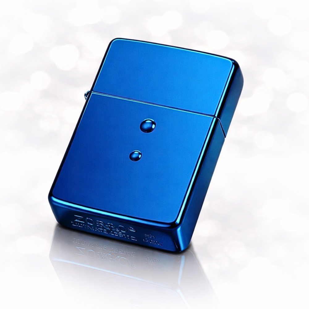 Smoke King Classic High Polish Blue Ice Pocket Lighter | Zorro Windproof Refillable Kerosene Oil Lighter (Fuel Not Included)