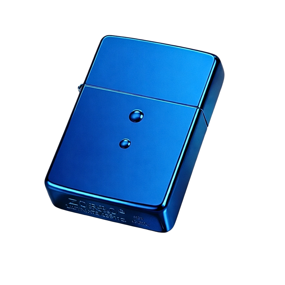 Smoke King Classic High Polish Blue Ice Pocket Lighter | Zorro Windproof Refillable Kerosene Oil Lighter (Fuel Not Included)