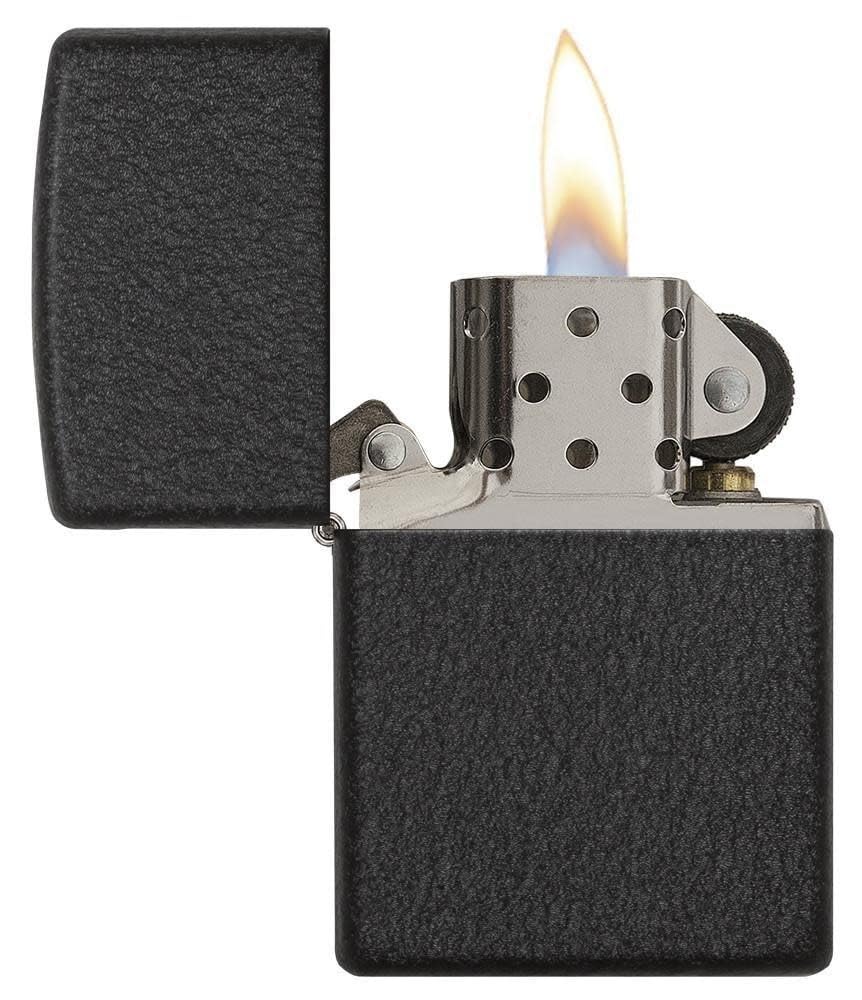 Smoke King Classic Black Crackle Windproof Lighter | (Zorro) Textured Historic Finish | Refillable Kerosene Oil Pocket Lighter (Fuel Not Included)