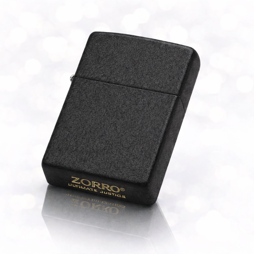 Smoke King Classic Black Crackle Windproof Lighter | (Zorro) Textured Historic Finish | Refillable Kerosene Oil Pocket Lighter (Fuel Not Included)