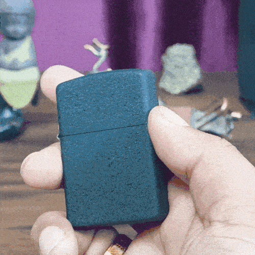 Smoke King Classic Black Crackle Windproof Lighter | (Zorro) Textured Historic Finish | Refillable Kerosene Oil Pocket Lighter (Fuel Not Included) animation