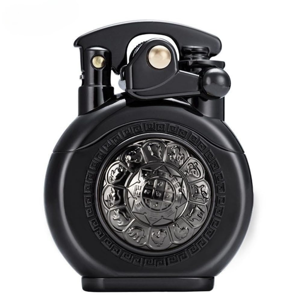 Smoke King Spinner Premium Refillable Cigarette Lighter – Perfect for Gifting | Zorro Lift Arm Soft Flame Pocket Lighter |Gift for Men (Fuel Not Included)