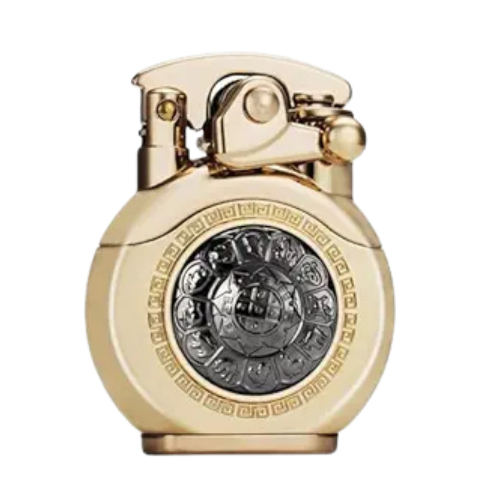 Smoke King Gold Spinner Premium Refillable Cigarette Lighter – Perfect for Gifting | Zorro Lift Arm Soft Flame Pocket Lighter |Gift for Men (Fuel Not Included)