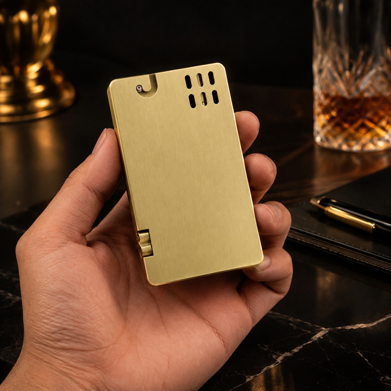 Smoke King Monolith Brass Lighter
