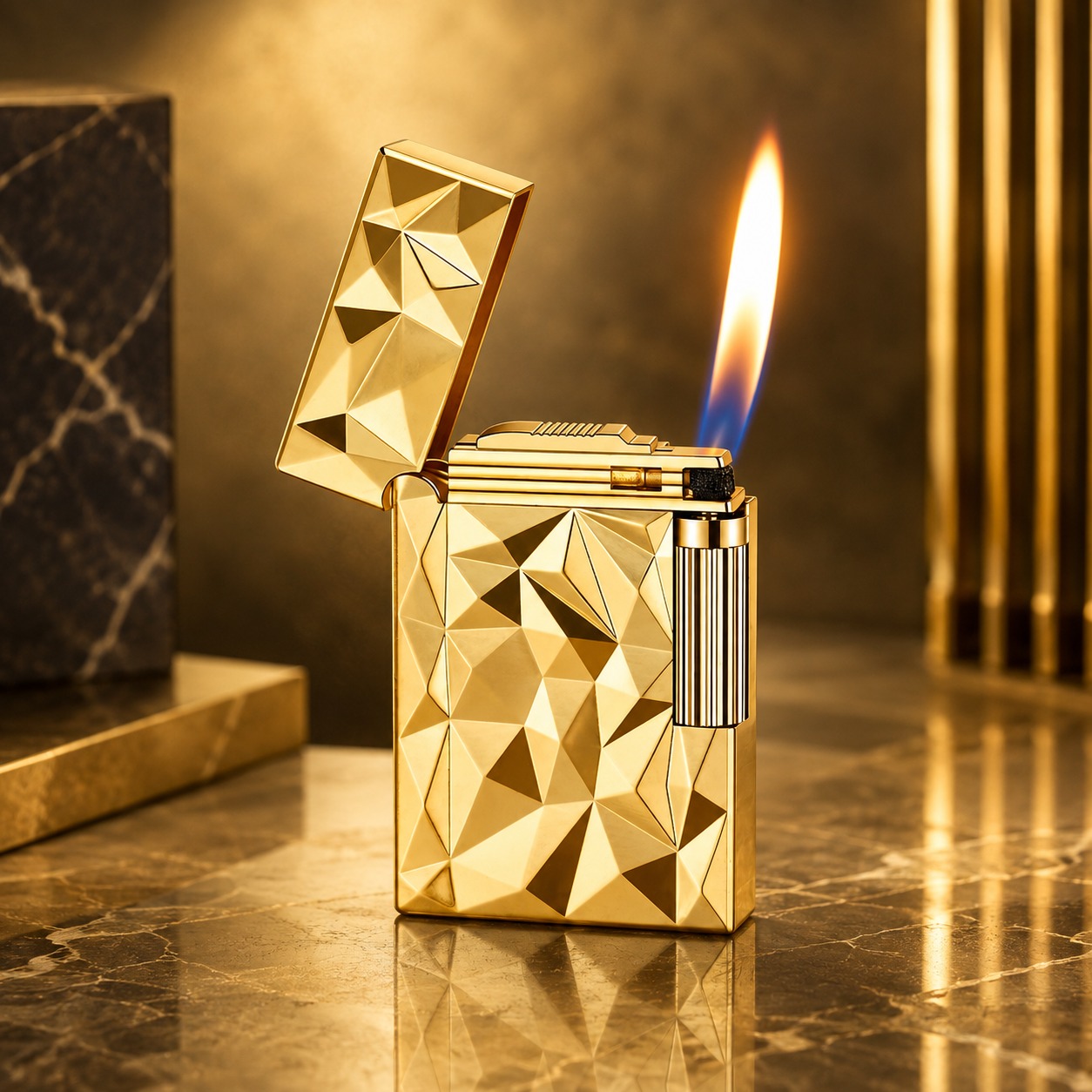 Sanji Facet Gold Gas Lighter