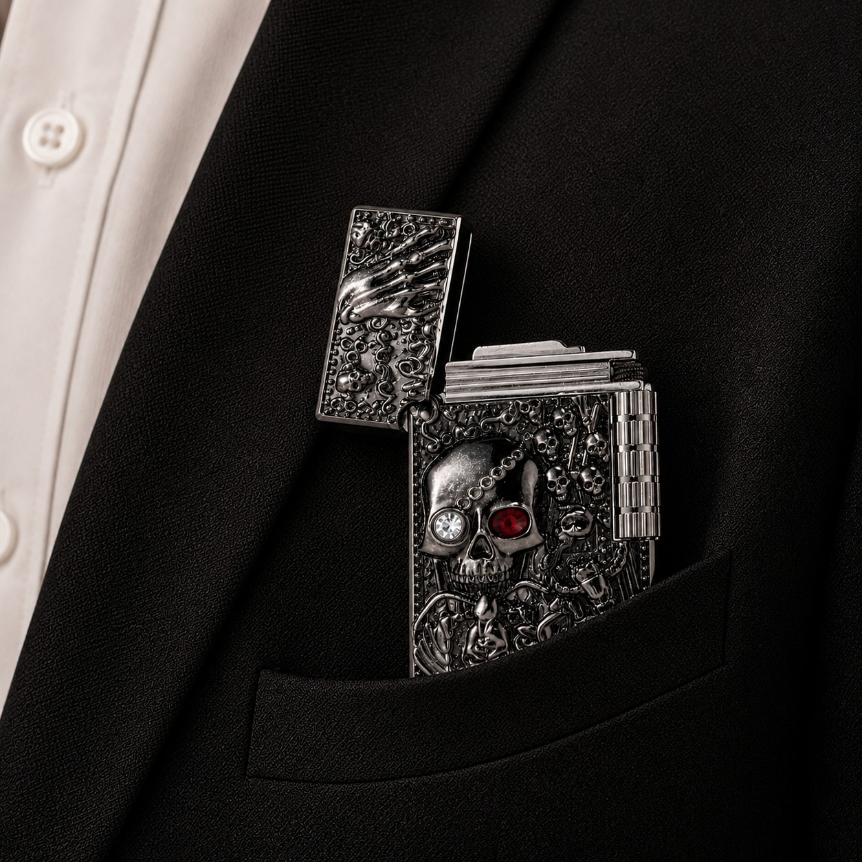 Sanji 3D Skull Lighter Front View