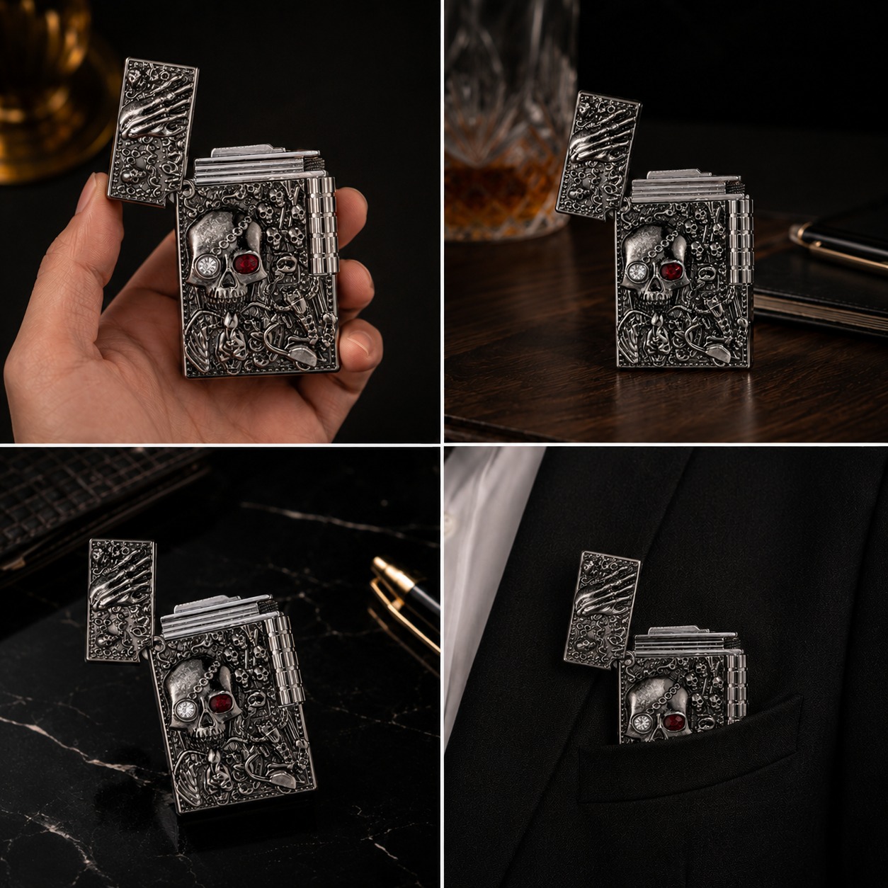 Sanji 3D Skull Lighter Detail