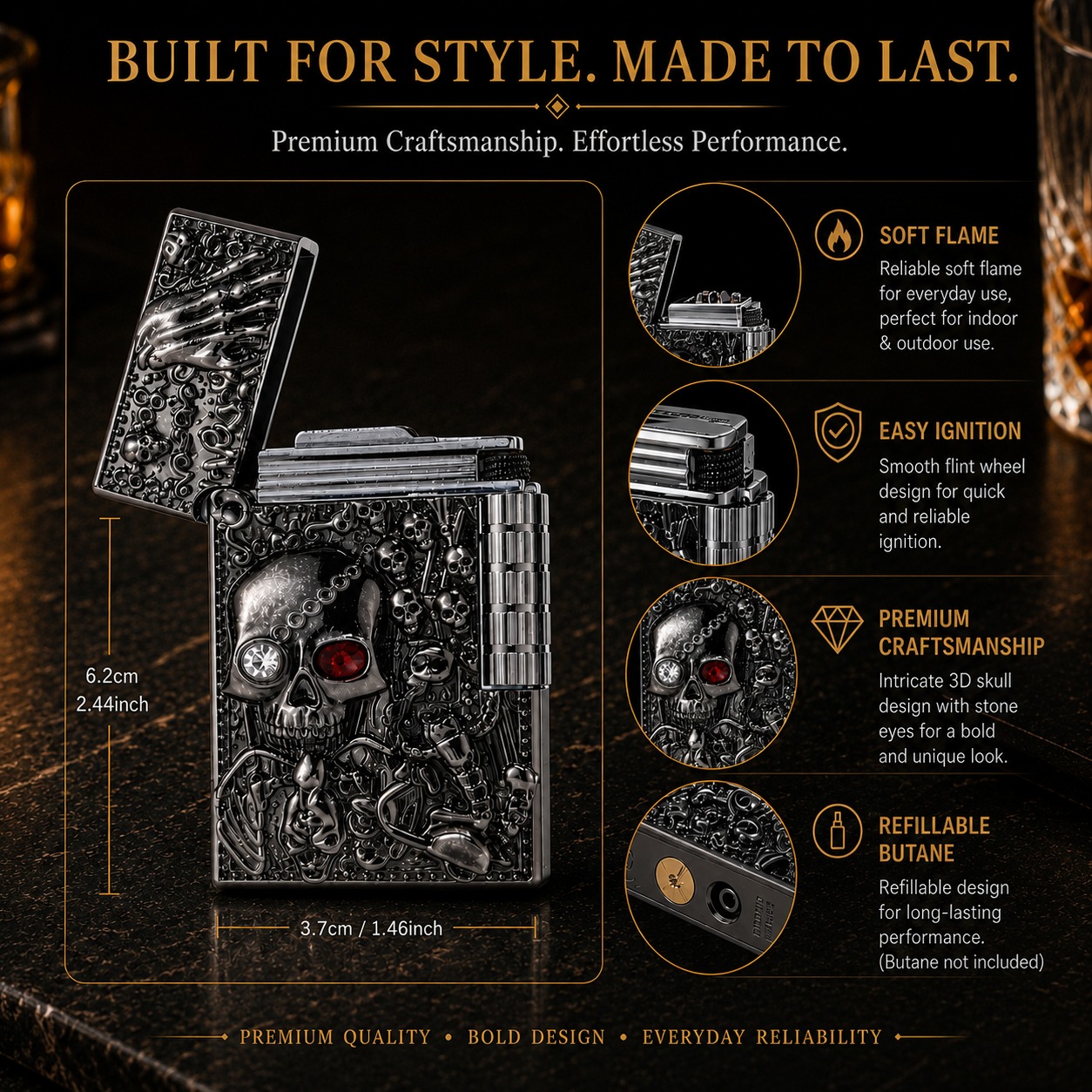 Sanji 3D Skull Lighter