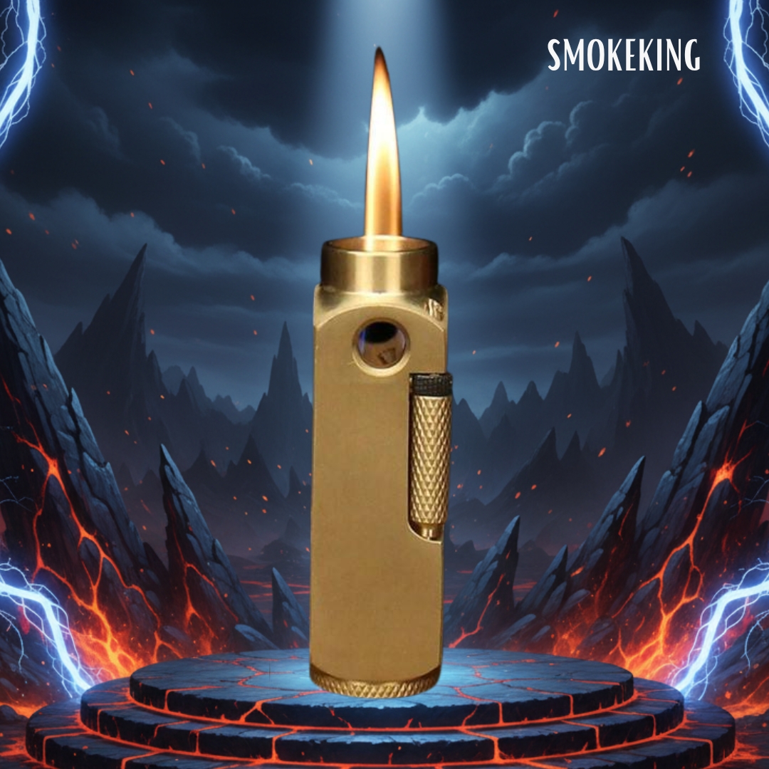 Smoke King Brass Lighter Vintage Trench-Style, Refillable Kerosene Oil