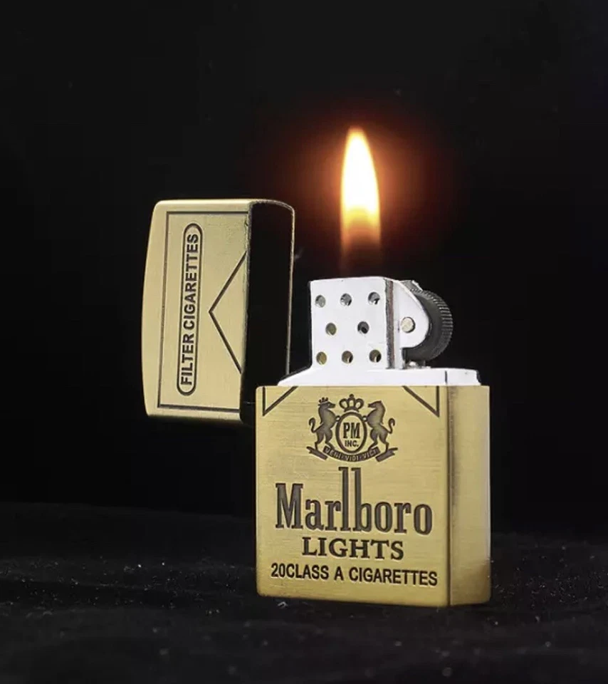 Smoke King Gold Marlboro Engrave Refillable Cigarette Lighter – Perfect for Gifting | Pocket Lighter | Gift for Men