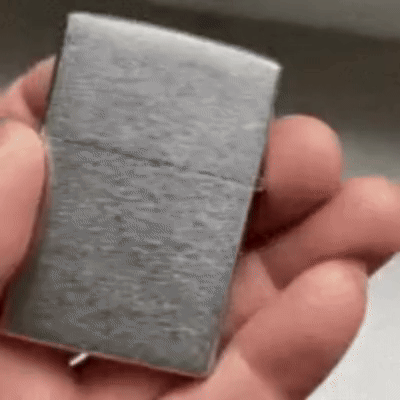 Smoke King Silver Metal Brushed Chrome Vintage Kerosene lighter animation