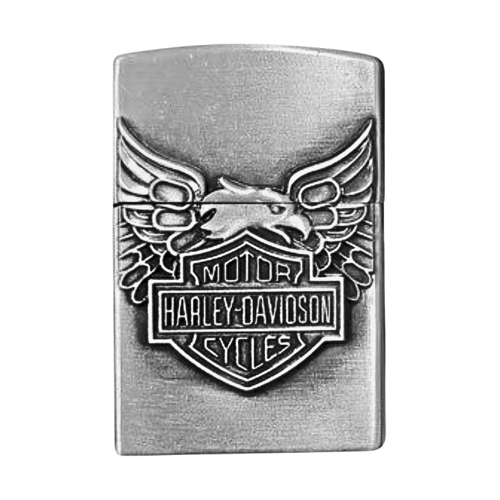 Harley Davidson Eagle Badge Motor Cycles Emboss Butane Gas Lighter Silver