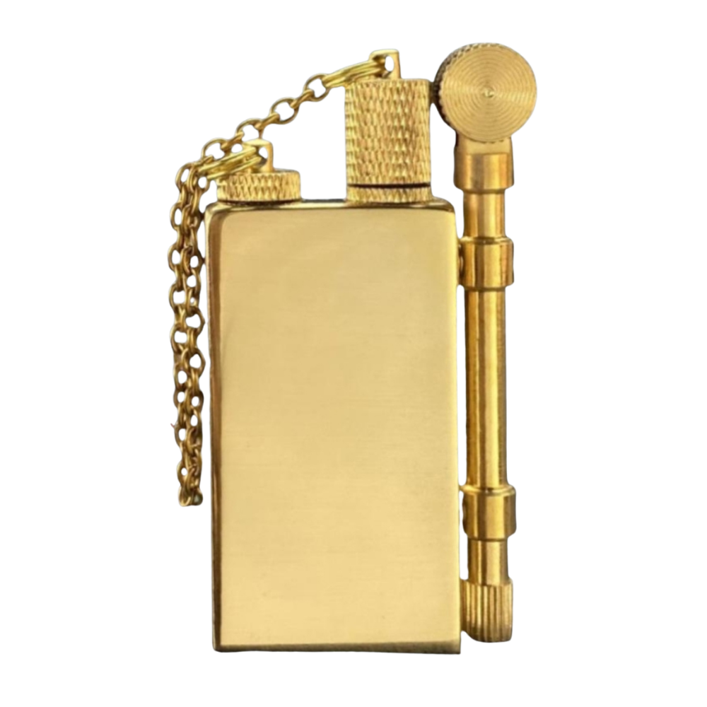 Smoke King Retro Brass Trench Lighter | Windproof & Waterproof Refillable Lighter with Grinding Wheel Ignition | Vintage Zorro Collectible Gift