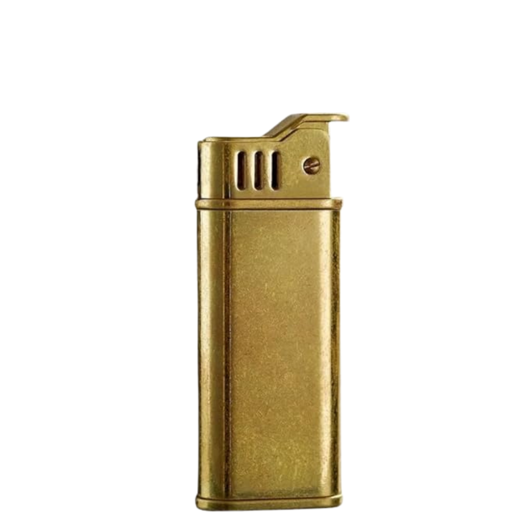 Smoke King Lighter Vintage Antique Gold Fuel Refillable Lighter with Mechanical Grinding Wheel, Oil Tank, Windproof & Durable Retro Design Gift for Men (Fuel Not Included)