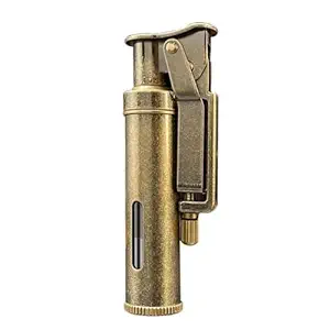 Smoke King Vintage Trench Lighter Refillable Lighter with Transparent Oil Tank, Windproof Retro Design, Durable Mechanical Grinding Wheel, Classic Gift for Men (Fuel Not Included)