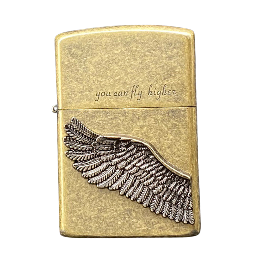 Zorro Vintage Wing Engraved Metal Windproof Lighter