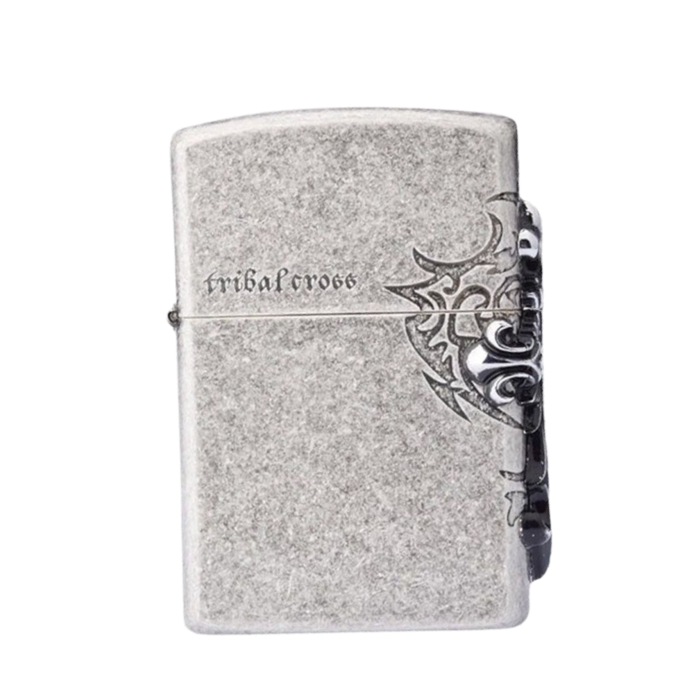 ZORRO Tribal Engraved Windproof Lighter – Silver