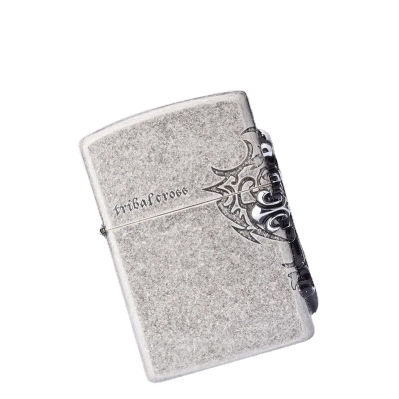 ZORRO Tribal Engraved Windproof Lighter – Silver