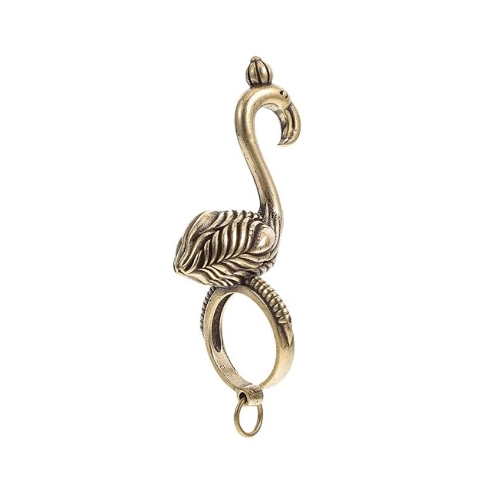 Gold Flamingo Bird Open Ring
