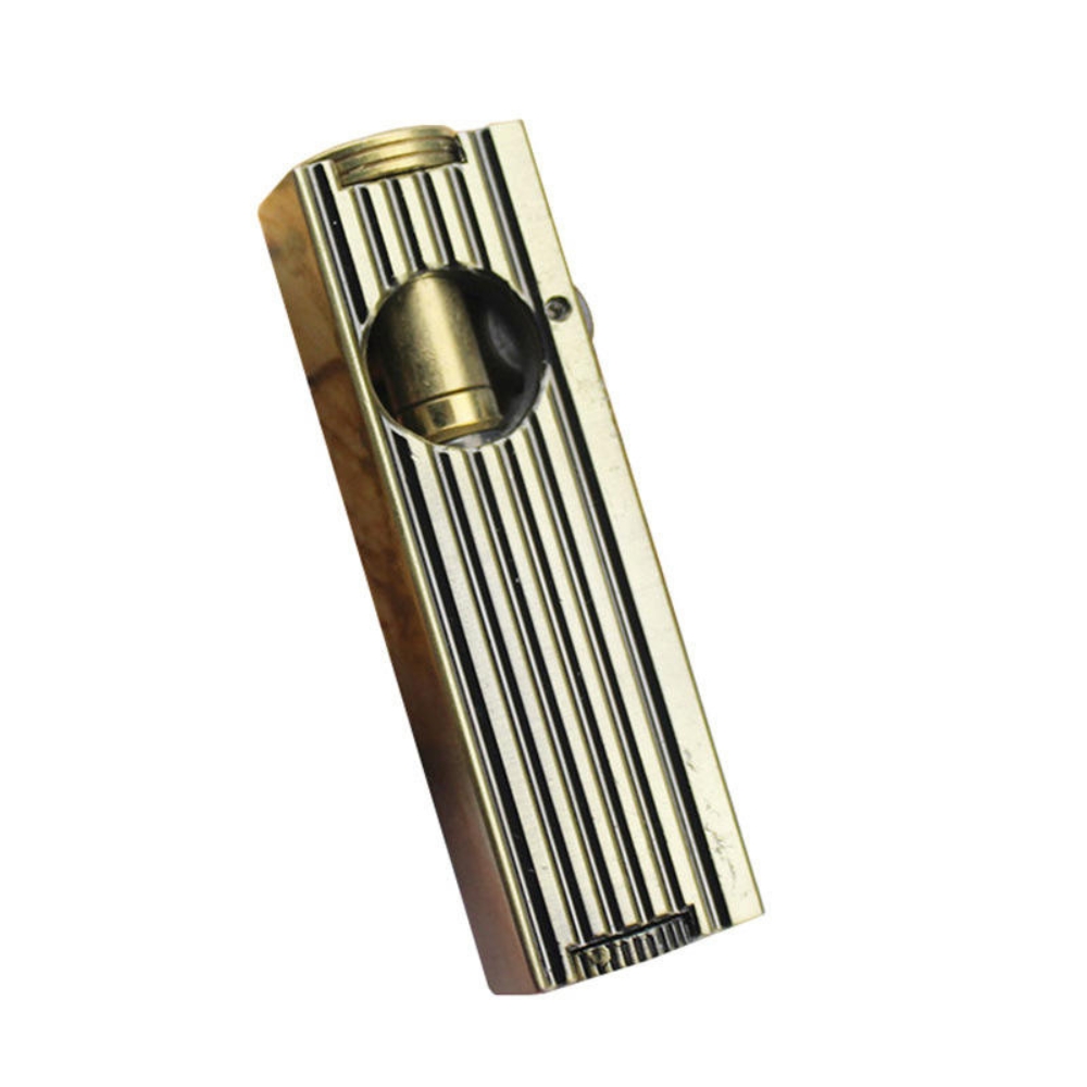 Smoke King Bohemian Gold Antique Vintage Lighter Reusable Windproof Trench Lighter with Horizontal Pull-Out Ignition, Collection & Gift (Brass)
