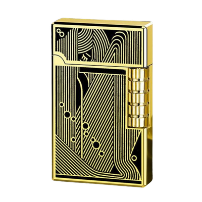 Smoke King Sanji Retro Gas Lighter One Piece Inspired Pulley Ignition Lighter, Soft Flame Refillable Lighter, Collection & Gifting (Black Gold)