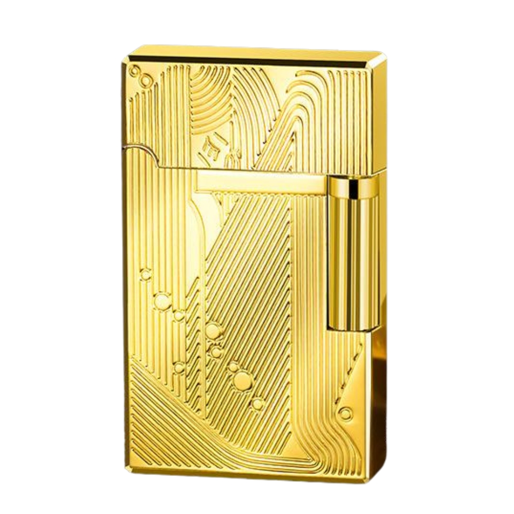 Smoke King Sanji Retro Gas Lighter One Piece Inspired Pulley Ignition Lighter, Soft Flame Refillable Lighter, Collection & Gifting (Gold)