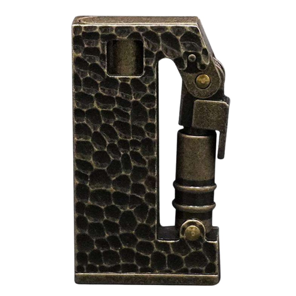 Smoke King Hammered Armor Lighter Triple Side Switchable Flame Lighter (Black) Portable Vintage Metal for Outdoor, Camping & Gifting.