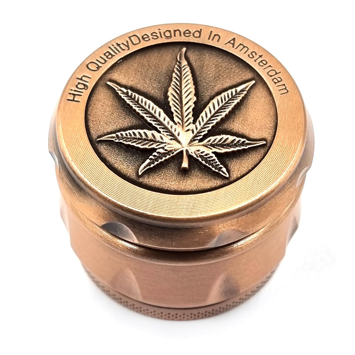 Smoke king Premium 42mm 4-Layer Metal Herb Grinder – Bronze Zinc Hand Muller Crusher with Mesh Filter | Manual weed & Tobacco Grinder