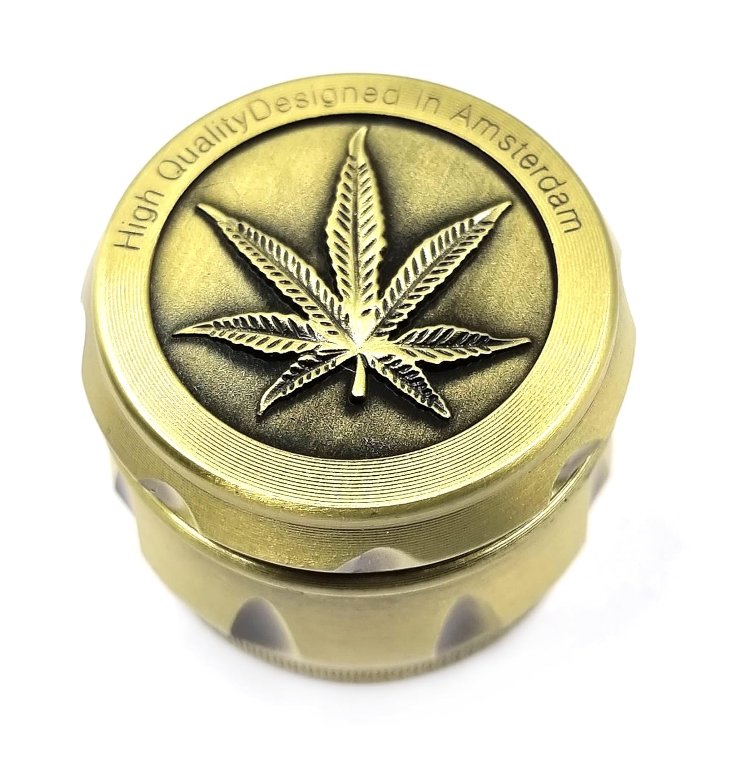 Premium 42mm 4-Layer Metal Herb Grinder – Gold Zinc Hand Muller Crusher with Mesh Filter | Smoke king Manual Spice & Tobacco Grinder
