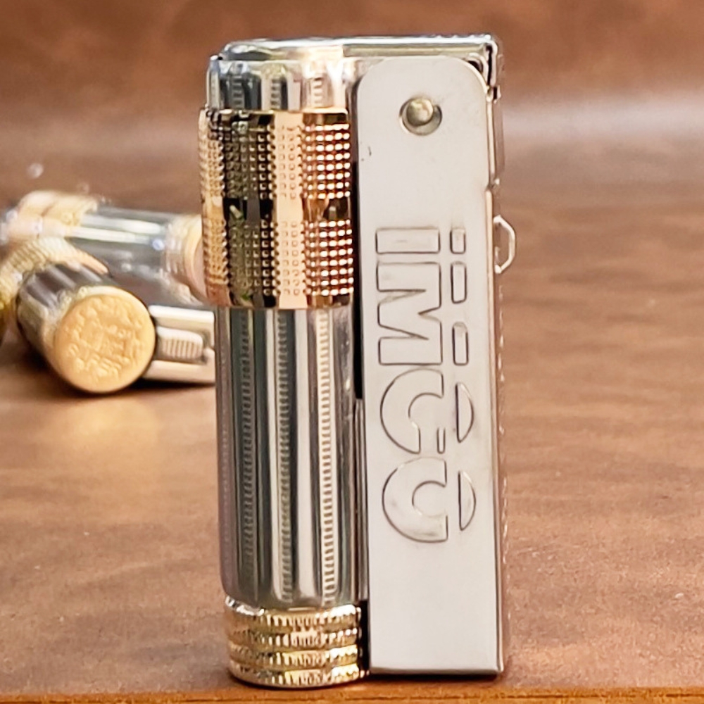 Smoke King IMCO 6700 Golden Super Triplex Chrome Gasoline Lighter (Gold-Silver)