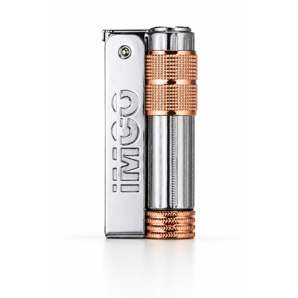 Smoke King IMCO 6700 Golden Super Triplex Chrome Gasoline Lighter (Gold-Silver)