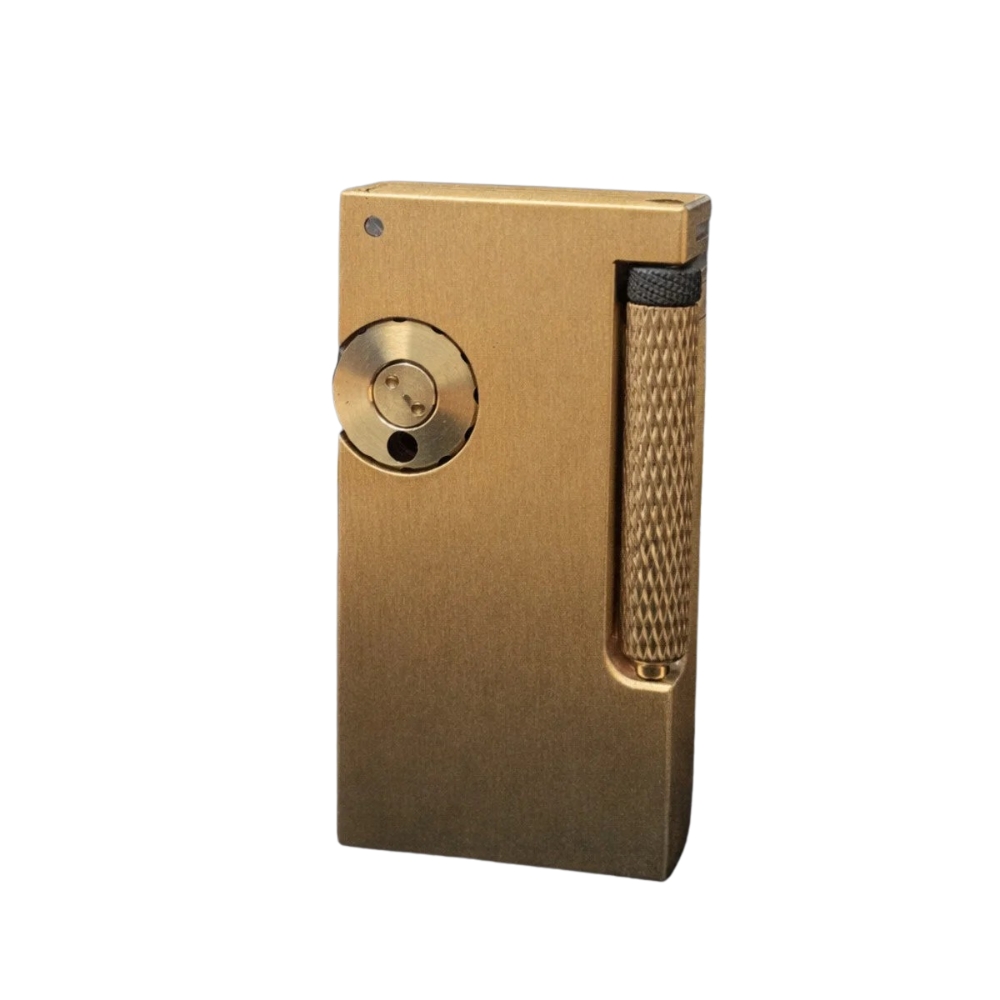 Smoke King Side Slip Sovereign Spark Series Fluid Lighter – Solid Brass Refillable Pocket Lighter