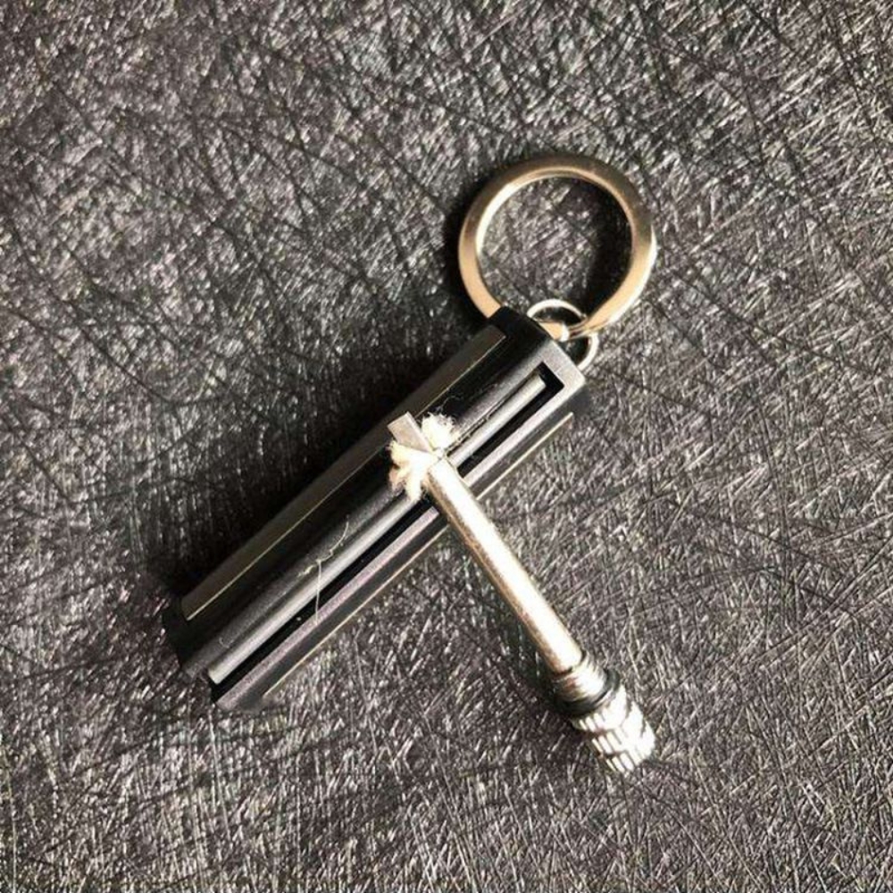 Smoke King Trek Match Striker Kerosene Lighter | Waterproof Refillable Flint Fire Starter Keychain | Metal Survival Tool (Fuel Not Included)