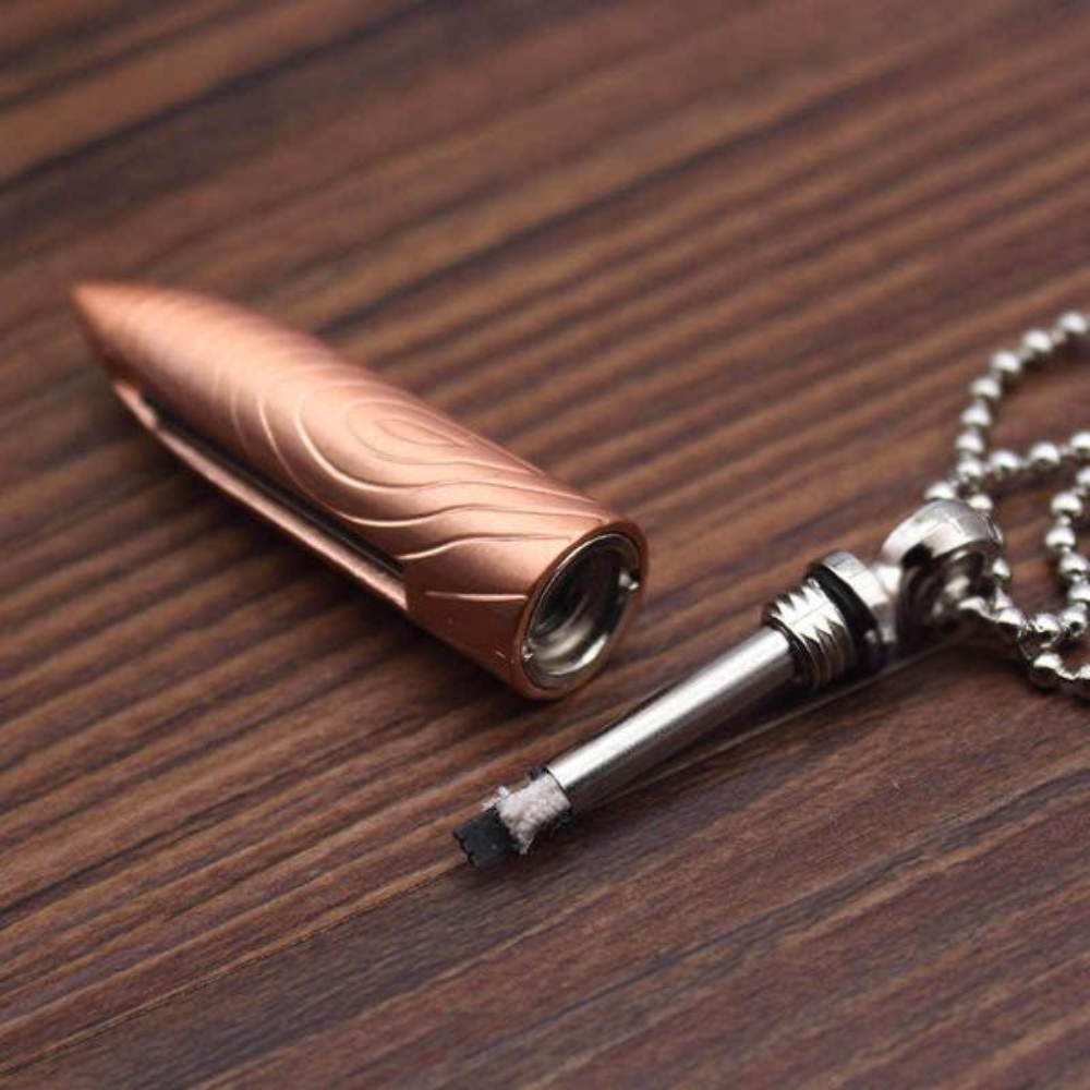 Bullet Fire Starter Rose Gold Keychain Lighter.