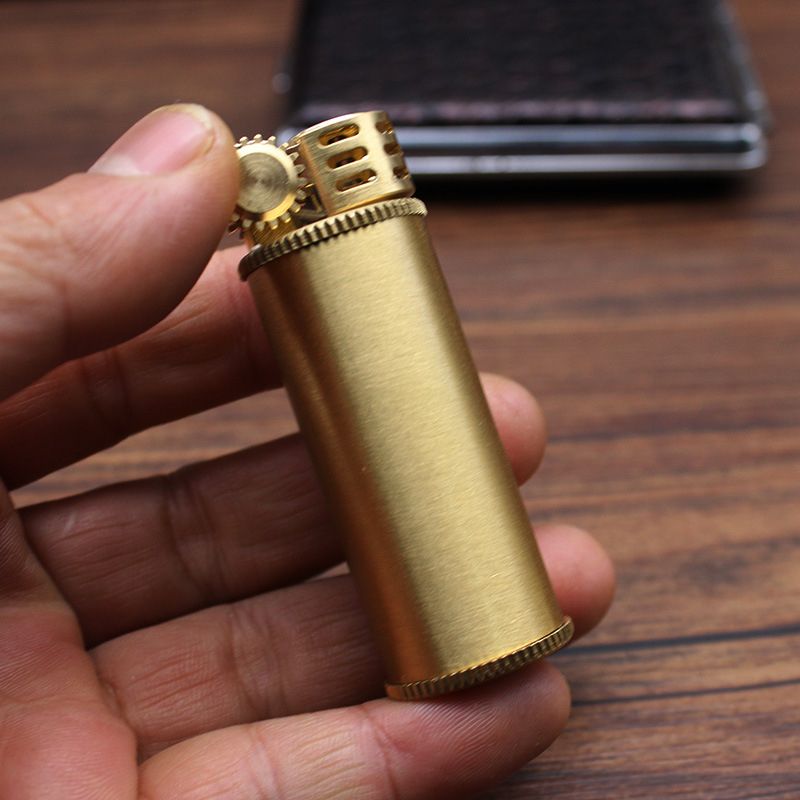 Smoke King Zorro 583 Large Brass Gear Wheel Kerosene Pocket Lighter (Fuel Not Included)